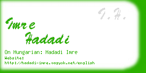 imre hadadi business card